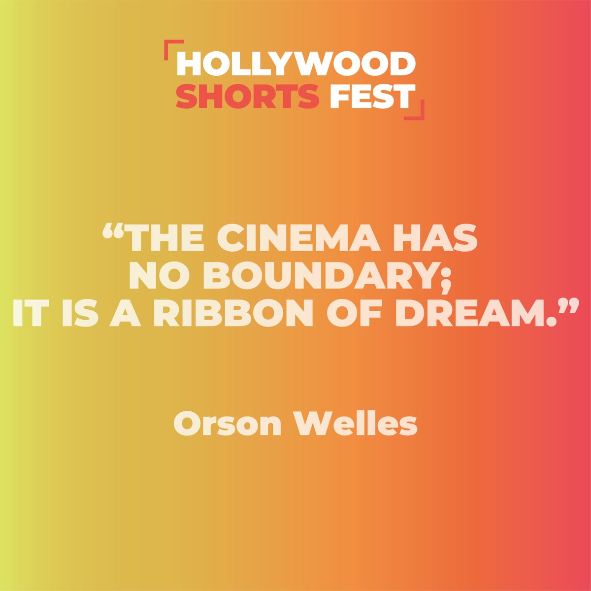 "The cinema has no boundary; It is a ribbon of dream" - Orson Welles 🎬