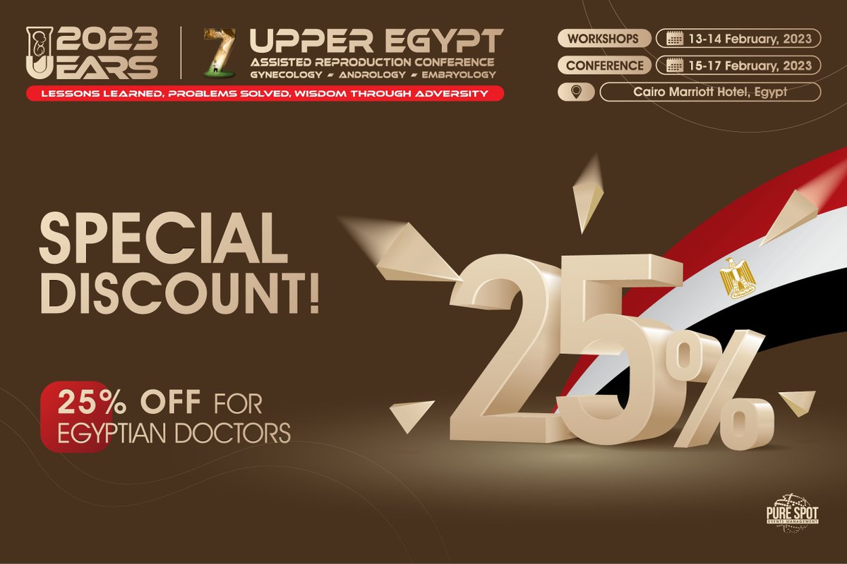 SPECIAL Discount For Egyptian Doctors! 💰
1- Register with us in the Conference + Register in one of our pre-conference workshops &amp; Get 25% OFF
2- Register in Any 2 of our pre-conference workshops &amp; Get 25% OFF
Contact us:
WhatsApp: wa.me/201286211175
#IVF #UEARS2023