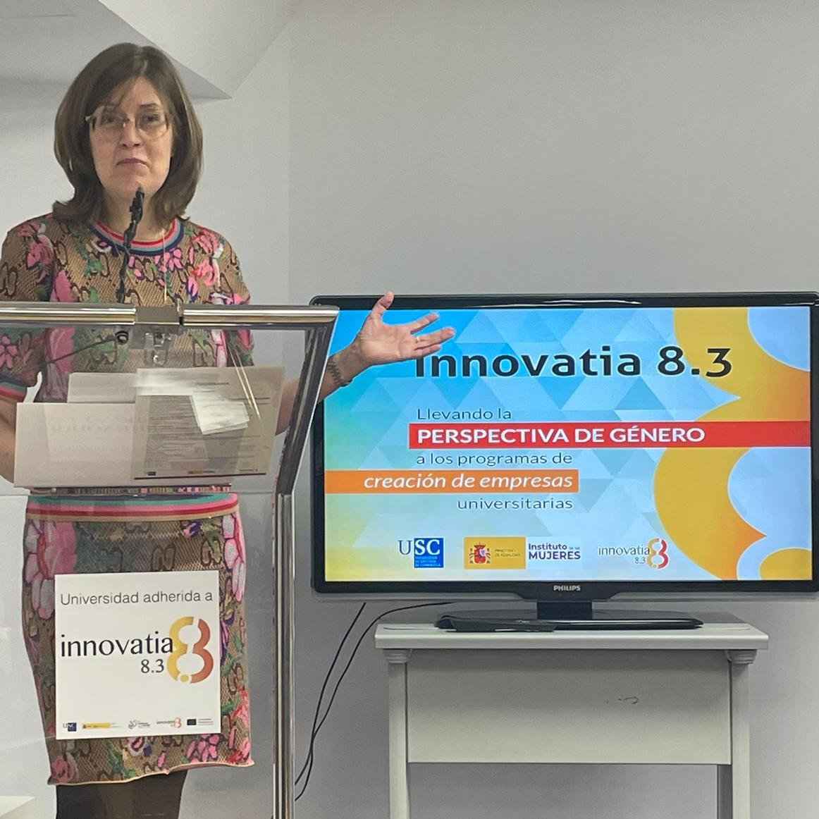 PazodeRaxoi's tweet photo. 🚀A concelleira de Igualdade, Mercedes Rosón, participou esta mañá en Madrid na presentación do estudo de indicadores xénero no emprendemento de i+D+i desenvolvido pola USC e o Instituto das Mulleres no marco do programa Innovatia 8.3 https://t.co/8ikKpNM7eJ