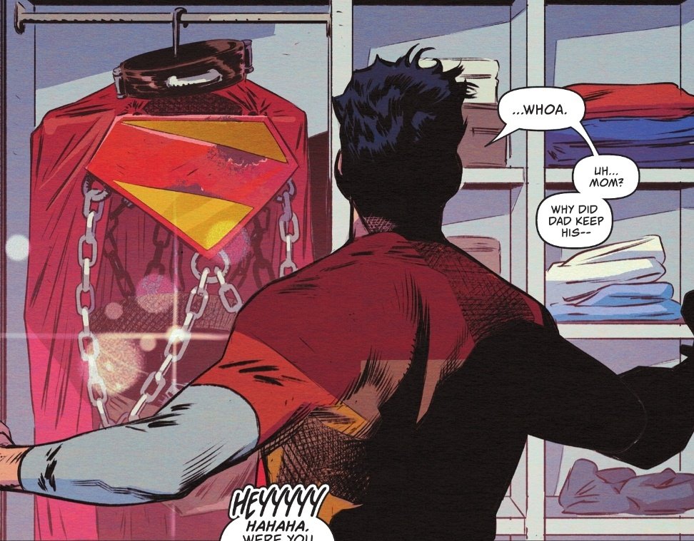 Cascabelli's tweet image. Poor Jon Kent, he's so innocent, he still hasn't realized that his parents are Clark and Lois, the hottest couple. Hottest.
Jon only knows how to give kisses. 🥺🥺