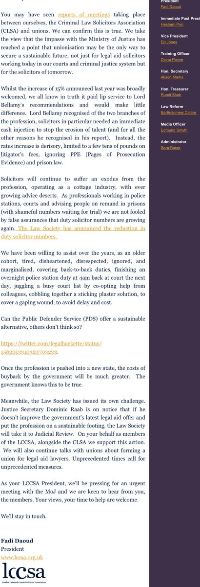 LCCSA Announcement

Meetings with the union