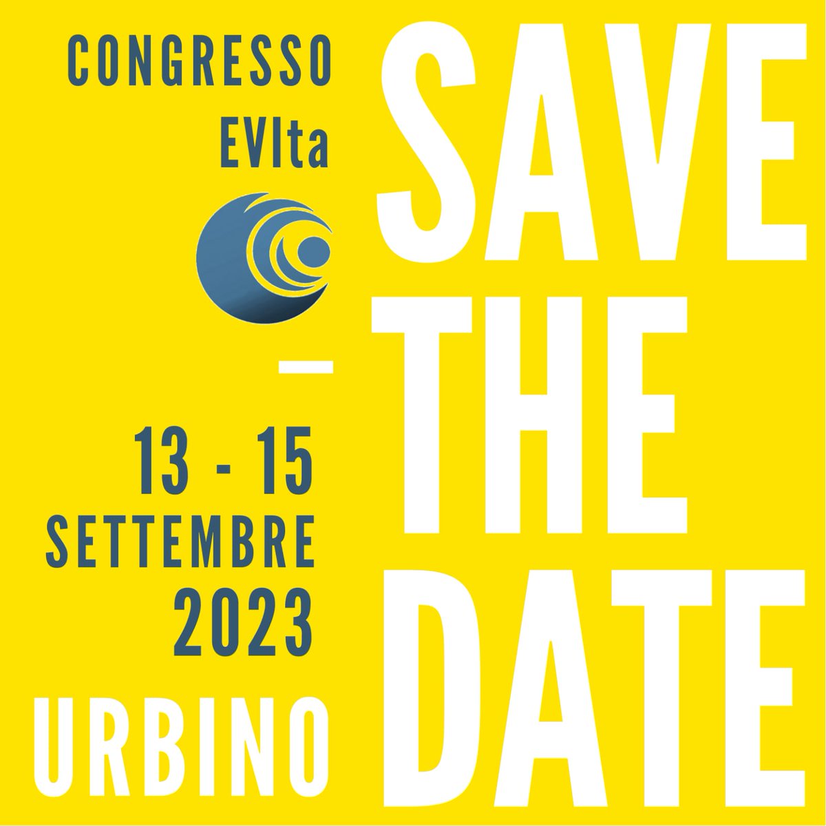 📢📢📢 Save the date! The 3rd EVIta Symposium will be held in Urbino, September 13-15 - 2023. 
<a href="/IsevOrg/">ISEV</a> @IsevComms