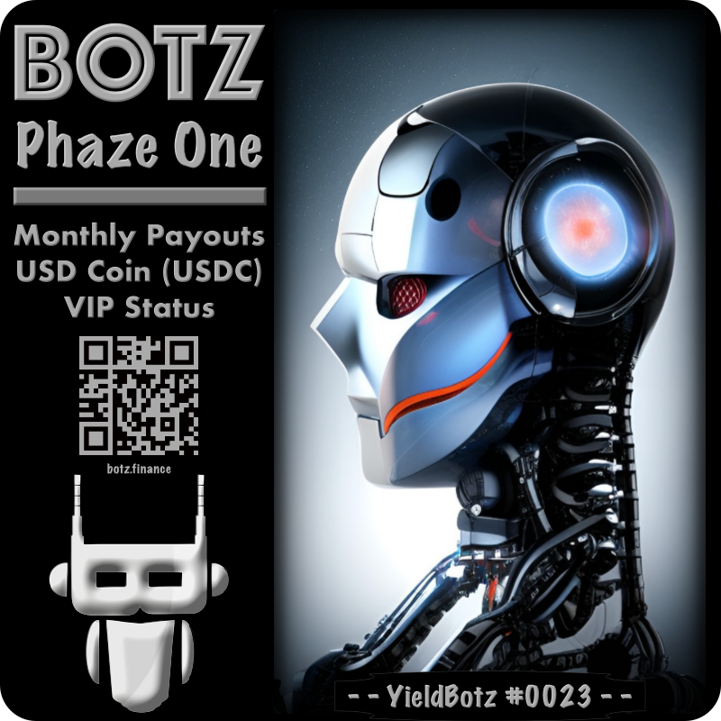 BotzFinance's tweet photo. BOTZ make you income, just sit back and let the crypto flow into your wallet - it is that easy!  #BOTZ #YieldBotz https://t.co/58ey9otbbg