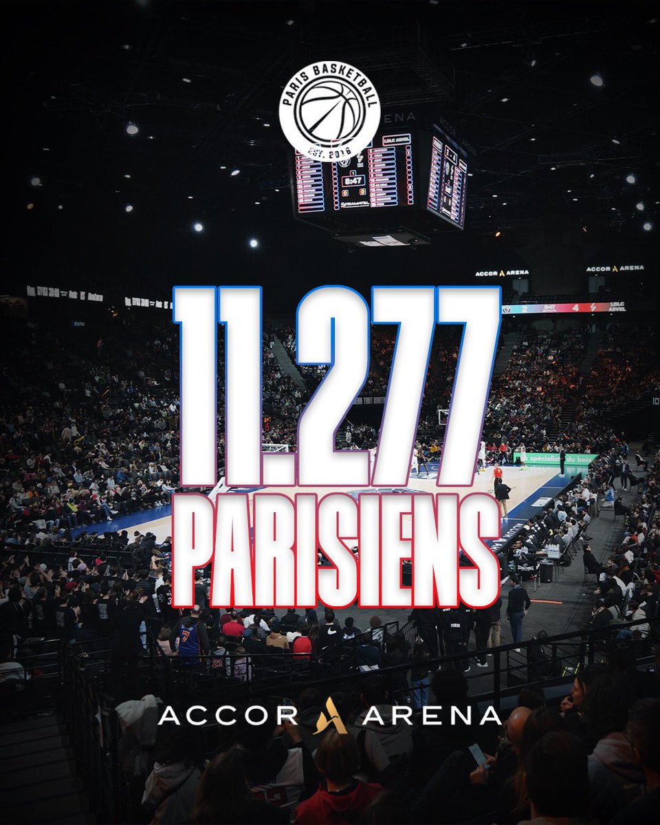 ‼️2e plus grande affluence de l’histoire de la LNB‼️

Dans l’histoire 💫

🖤❤️💙 Merci PARIS 💙❤️🖤

🔜 On se retrouve le 9 avril prochain pour un nouveau match à l’<a href="/Accor_Arena/">Accor Arena</a>