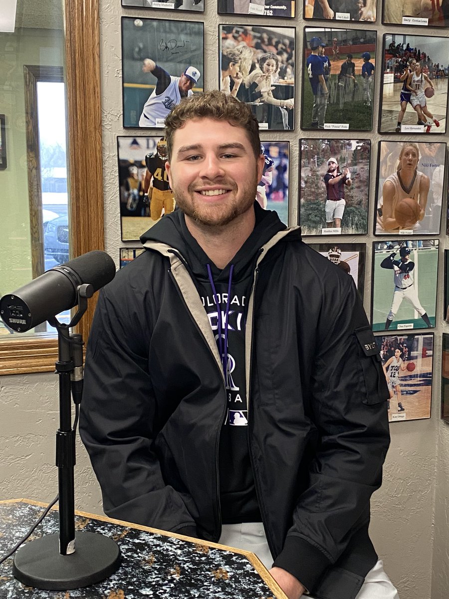 sportsguybrock's tweet photo. Liberal’s Braxton Hyde of the Colorado Rockies during Sportsguys this morning. https://t.co/6potkoNRYO