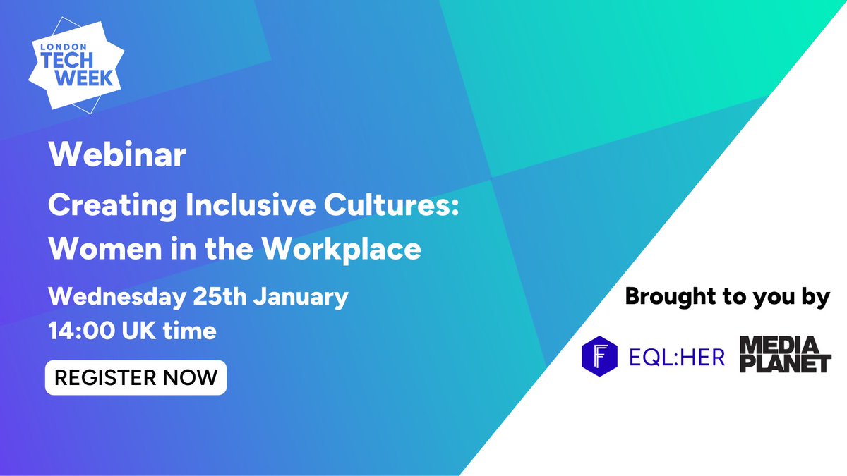 London Tech Week (@ldntechweek) on Twitter photo 🚨 Tomorrow is our Creating Inclusive Cultures: Women in the Workplace webinar with <a href="/MediaplanetUK/">Mediaplanet UKIE</a> 🚨
We are excited to announce that we will be joined by the following experts:
- <a href="/abii_mohamed/">Abi Mohamed</a>, Early Stage Scaling Expert, <a href="/TechNation/">Tech Nation</a> 🚨 Tomorrow is our Creating Inclusive Cultures: Women in the Workplace webinar with <a href="/MediaplanetUK/">Mediaplanet UKIE</a> 🚨
We are excited to announce that we will be joined by the following experts:
- <a href="/abii_mohamed/">Abi Mohamed</a>, Early Stage Scaling Expert, <a href="/TechNation/">Tech Nation</a>