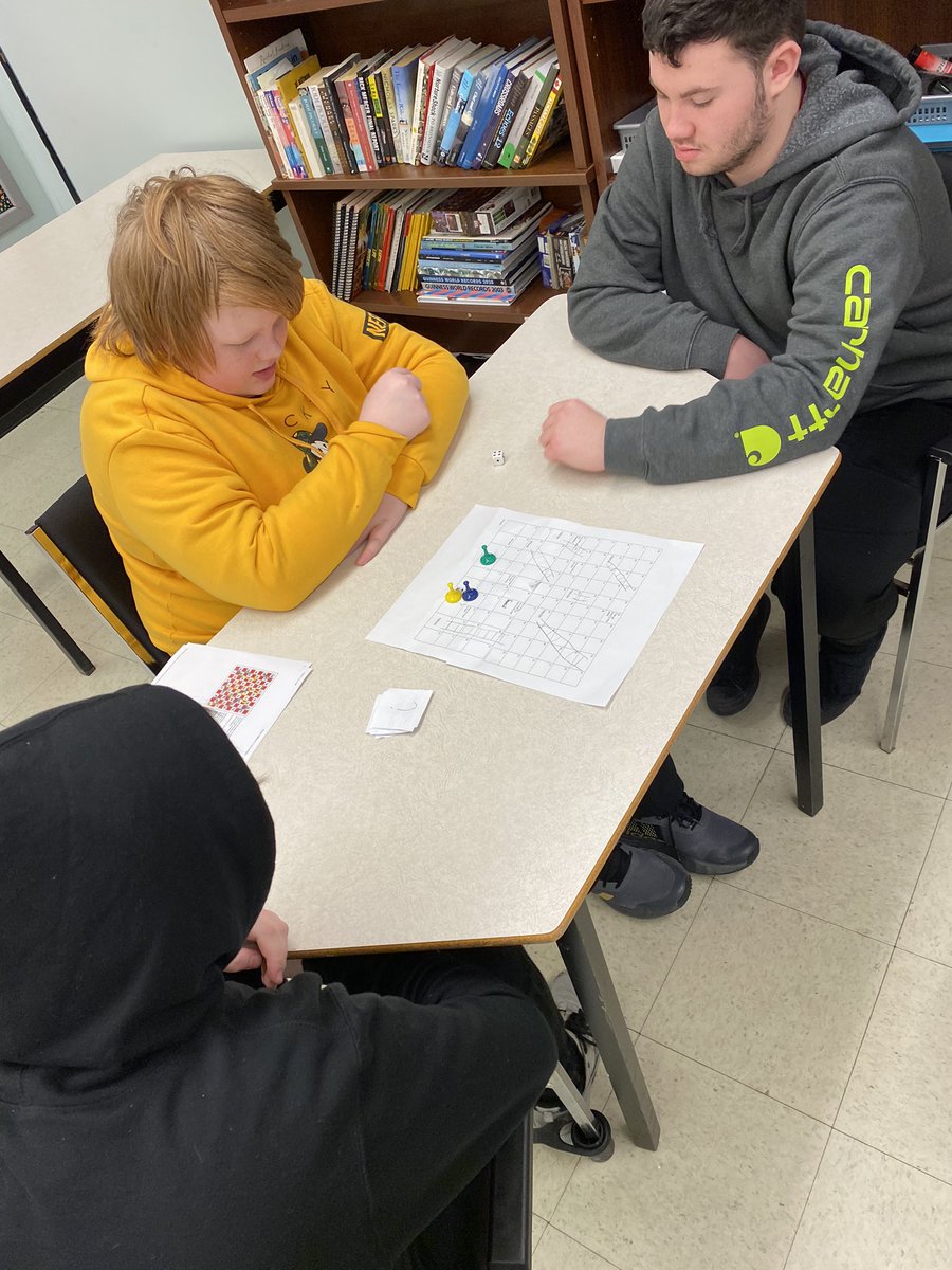 This morning students had an opportunity to play a board game that was created by one of the students for his Home Economics course. #gamification <a href="/NLESDCA/">NLESD</a>