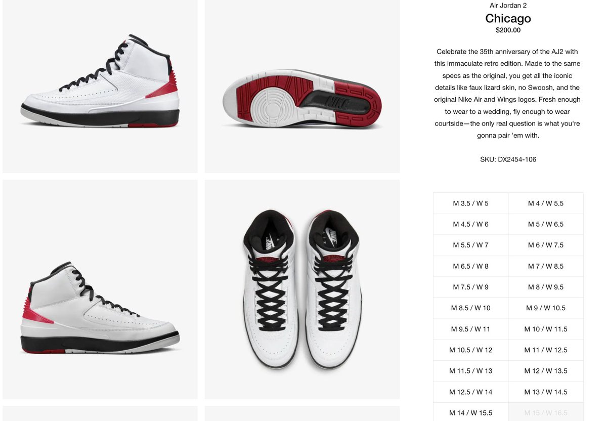 SNKR_TWITR on Twitter "AD Jordan 2 OG 'Chicago' restocked in most