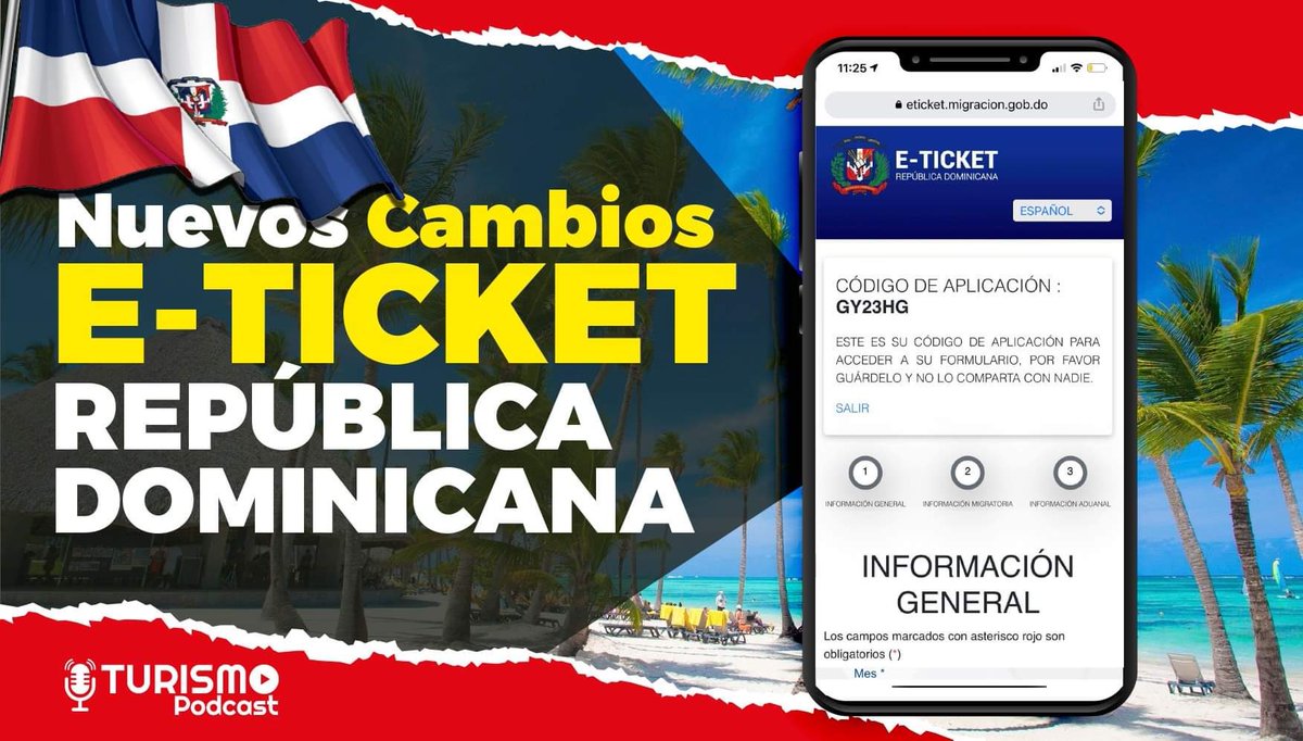 ExploremosRD's tweet photo. Vídeo Tutorial E-Ticket para viajar desde o hacia la República Dominicana 🇩🇴 

Requisito migratorio obligatorio ✅

Ver: https://t.co/9VUBC6yqoY https://t.co/ZdgYB3Tbz5