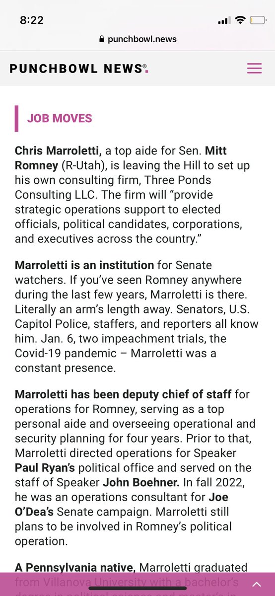 MrWillRitter's tweet photo. I know @ChrisMarroletti loves his job w @MittRomney but Three Ponds is going to be big. This guy is smart enough to guide his boss out of an attack on the Capitol- he and his team can design, execute and staff up your event. PH looks forward to working with him.🍾 https://t.co/m8uGYFJoFh