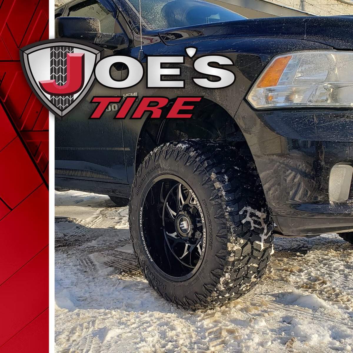 Check out this Ram 1500 dressed in 20x12 American Truxx wrapped in Patriot R/T. 

#tiretuesday
#joestire