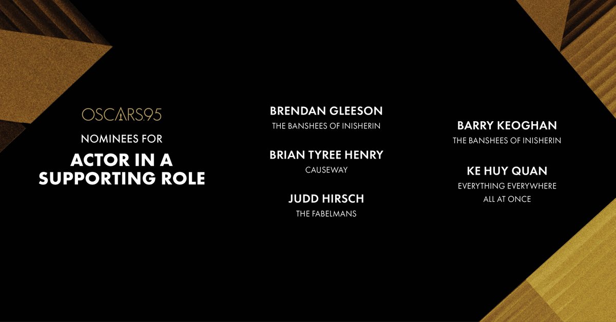TheAcademy's tweet photo. The nominations for Actor in a Supporting Role go to... #Oscars #Oscars95 https://t.co/DdhdPdSpEF