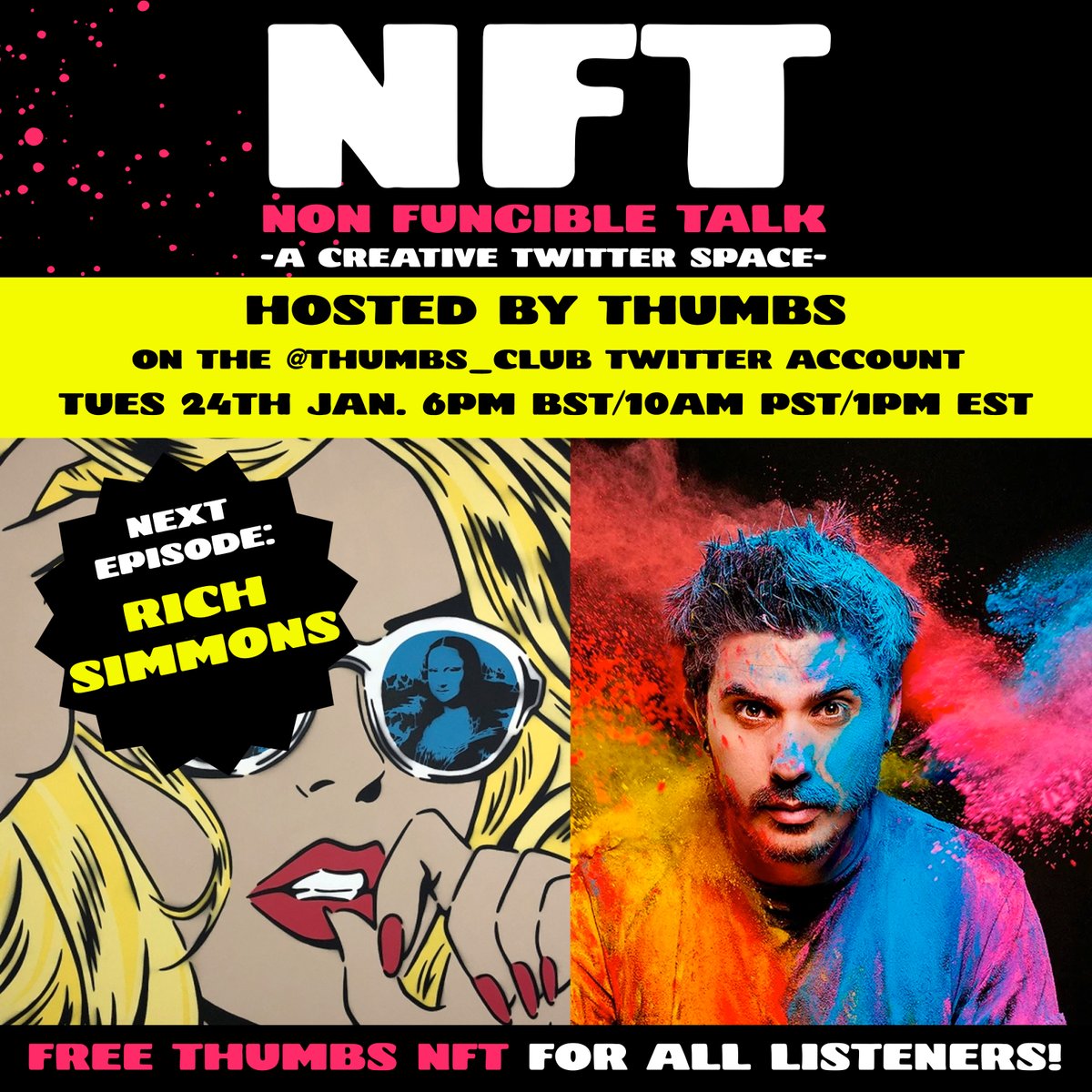 TONIGHT! <a href="/RichSimmonsNFT/">cva beatz</a> will be giving away 2 x #NFTs from his Reflections &amp; Noir collections! You must be tuned into the #TwitterSpace for a chance to win.

#RT this post and tag a couple friends to get the word out!

#NFTGiveaway #NFTCommunity