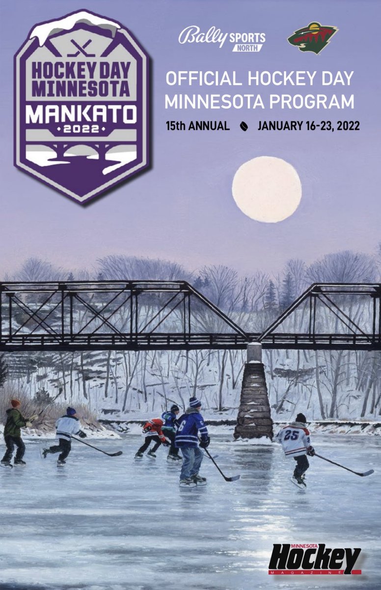 MNHockeyMag's tweet image. Our team is honored to once again be the creators of the official @HockeyDayMN program which will be available this week at Polar Lakes Park, site of #HDM2023. 

Pick up your copy at the event for team rosters, schedule info, feature stories, WBL hockey history and more!