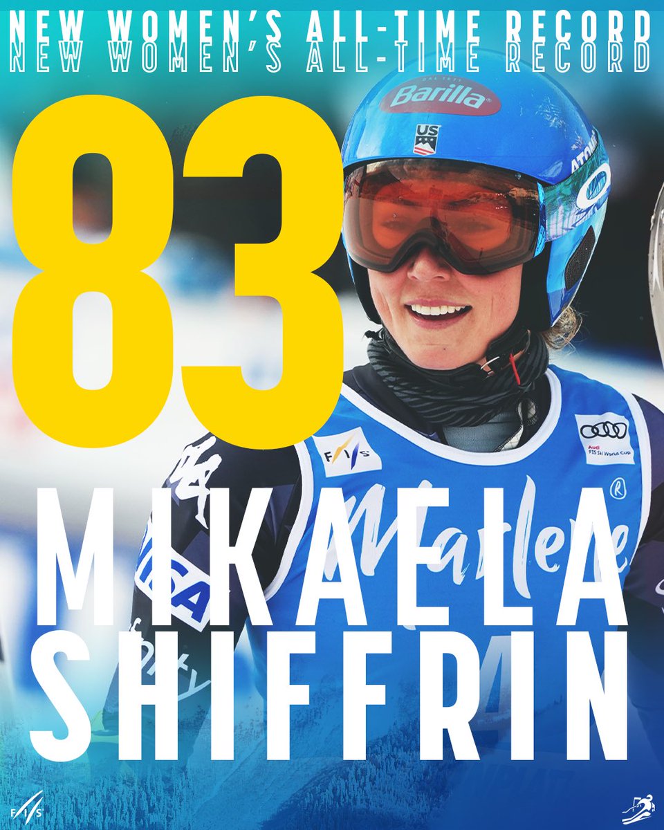 IT’S HISTORY! 
#fisalpine 

<a href="/MikaelaShiffrin/">Mikaela Shiffrin ⛷️</a>