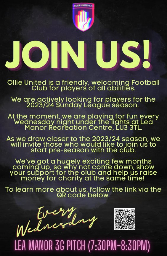 EVERY WEDNESDAY!

Bit of fun, bit of football. 

DM me if you want to get involved with <a href="/OllieUnitedFC/">Ollie United FC🎗</a>