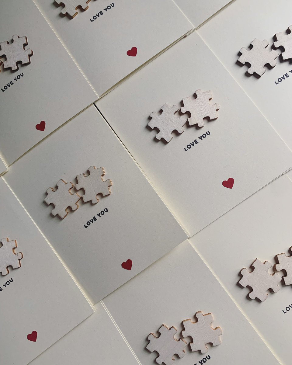 Buy one of our handmade Puzzle Piece Cards for just £3 delivered (UK only). 🤩 

P.s. we’ll fill it with confetti 🫶🏼

Comment or DM us to purchase ♥️🧩 

Thank you for taking the time to read &amp; for your support 🤍

#CinnamonSpicedCards 
#SmallBusiness #Valentines #SBS #SBSWinner