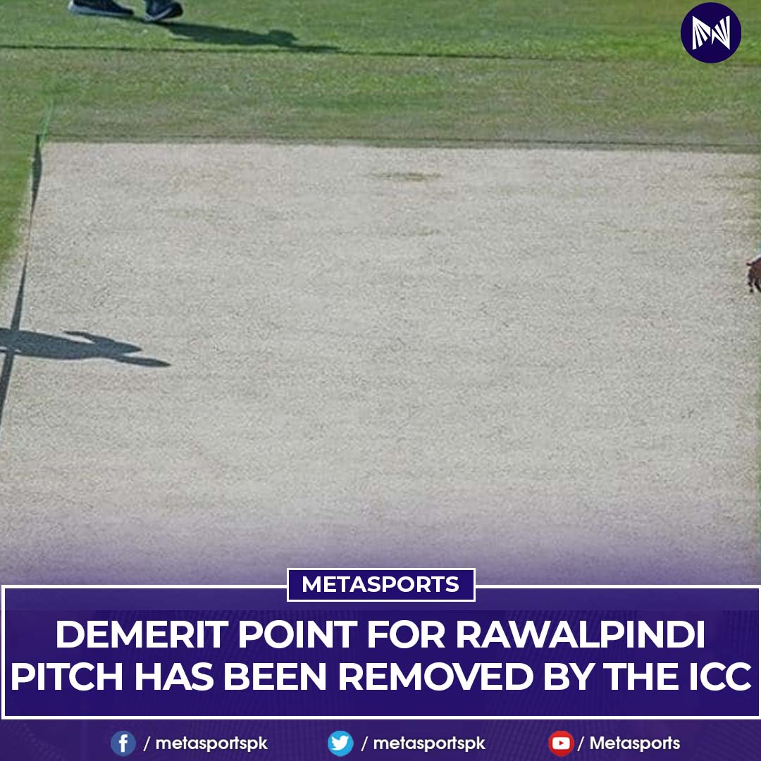 metasportspk's tweet photo. Demerit point for Rawalpindi pitch has been removed by the ICC.
#ICC #Demerit #RawalpindiPitch #MetaSports https://t.co/6bBvXpjZgu