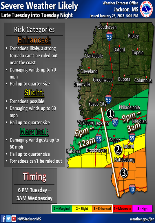 msema on Twitter "⚠️Severe weather is expected today (1/24) from central to southern