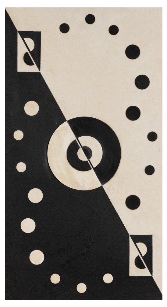 Lolo Soldevilla- Pinar del Río, Cuba  (1901- 1971)
Titled "Vertical", nº2, 1957.
Mixed technique Oil and relief wood on board