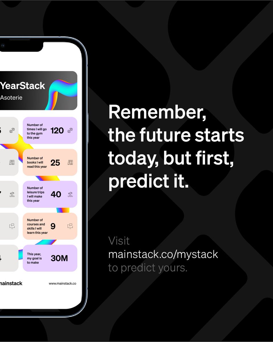 themainstack's tweet photo. Create your free poster and inspire someone with your 2023 goals.
Tag @themainstack when you create yours👍
#newyearstack #mainstackexperience #newyearresolution #poster #2023goals https://t.co/TloAYH2eMU