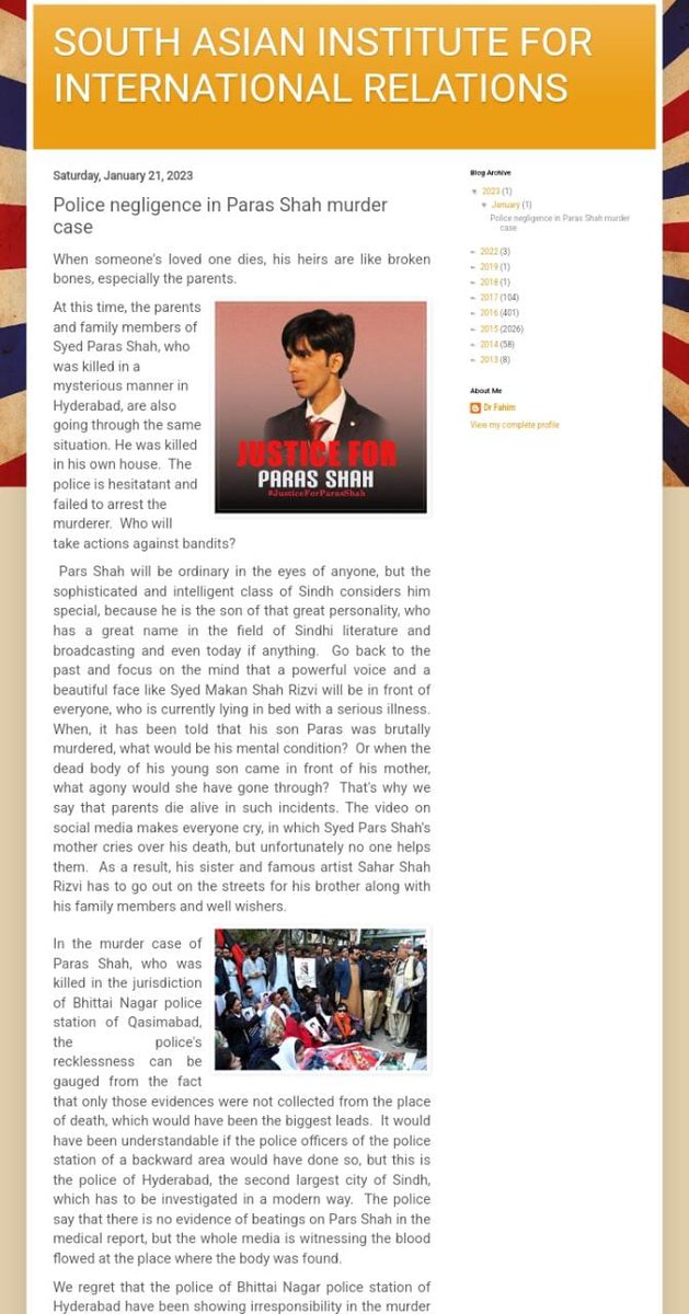 SaherShahRizvi1's tweet photo. My brother Paras Shah was brutally murdered in Hyderabad. Police didn't investigate the matter. We demand for a fair #ReinvestigationForParasShah https://t.co/kZ48LesN6Y