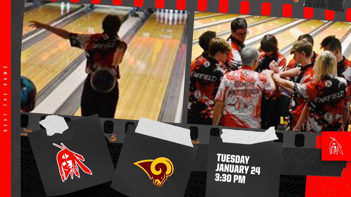 fhsbowling's tweet photo. The Indians make the short trip to Northwest Lanes to battle the Ross Rams in a non-conference match. Pins should start getting smashed around 3:30. Come out and be part of the Red Wall! #RollTribe #BeatRoss #Family @GetYourBowlOn @RossRams1 https://t.co/UftKhPfxgp