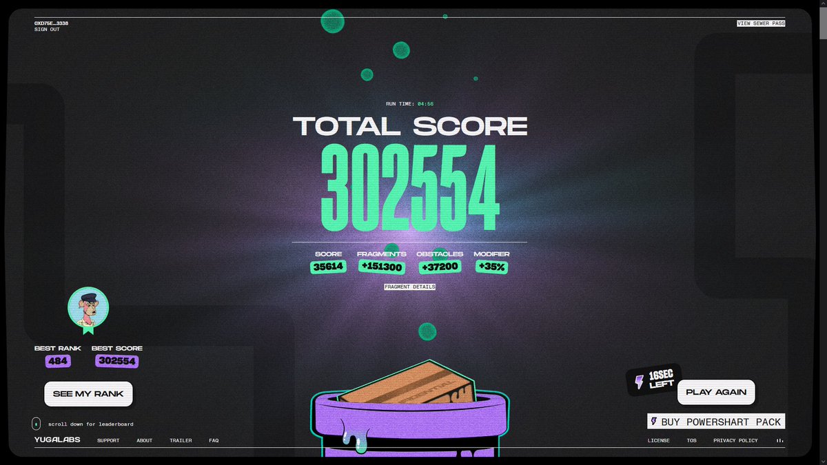 Finally cracked top 500 :< took me awhile <a href="/BoredApeYC/">Bored Ape Yacht Club 🍌</a> #DookeyDash