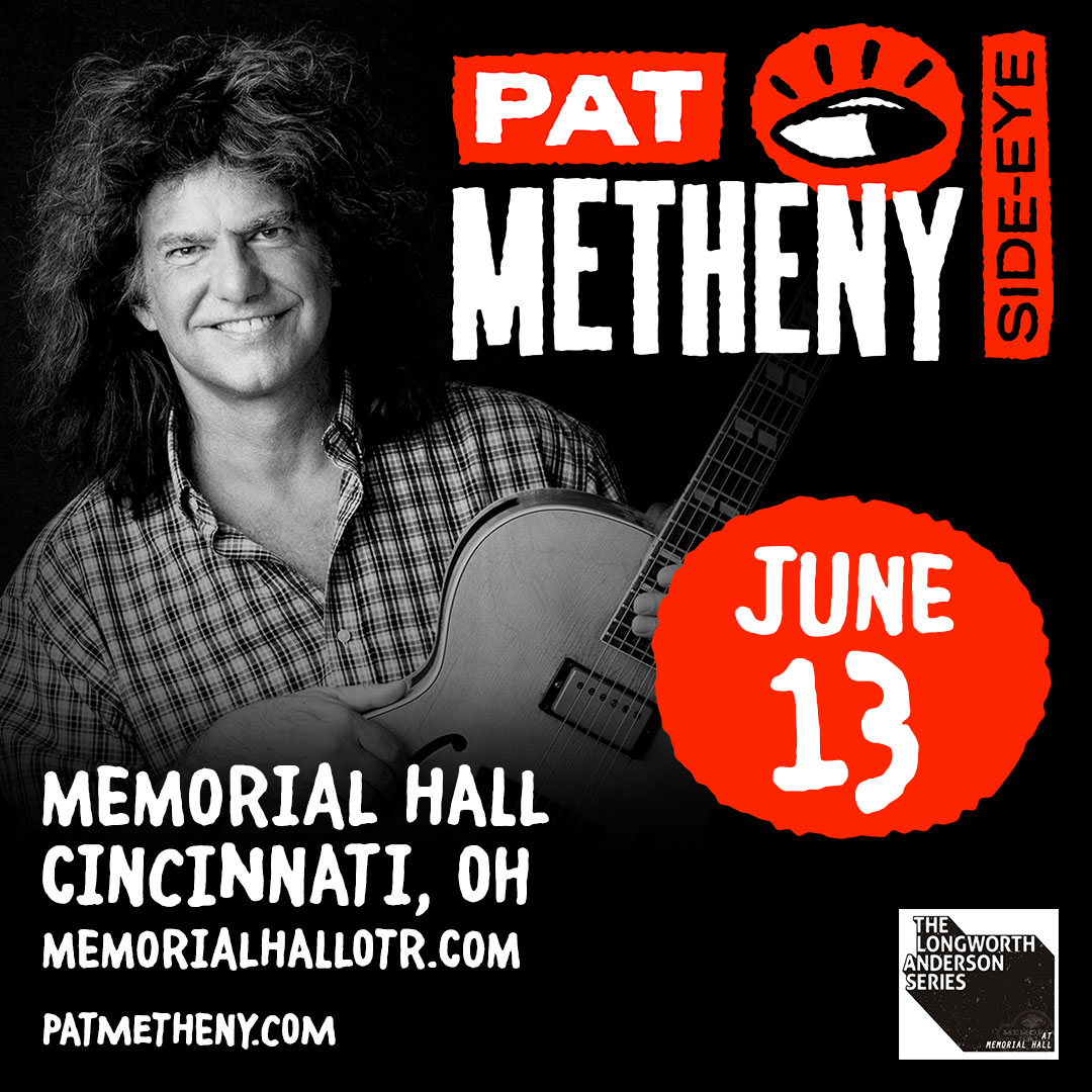 MEMI (@memiconcerts) on Twitter photo JUST ANNOUNCED: The <a href="/memorialhallsoc/">Longworth-Anderson Series</a> presents <a href="/PatMetheny/">Pat Metheny</a> SIDE-EYE with Chris Fishman and <a href="/Joe_Dyson/">Joe Dyson</a> at Memorial Hall on June 13! Tickets go on sale THIS FRIDAY at 10am. Get more info → bit.ly/las-metheny JUST ANNOUNCED: The <a href="/memorialhallsoc/">Longworth-Anderson Series</a> presents <a href="/PatMetheny/">Pat Metheny</a> SIDE-EYE with Chris Fishman and <a href="/Joe_Dyson/">Joe Dyson</a> at Memorial Hall on June 13! Tickets go on sale THIS FRIDAY at 10am. Get more info → bit.ly/las-metheny