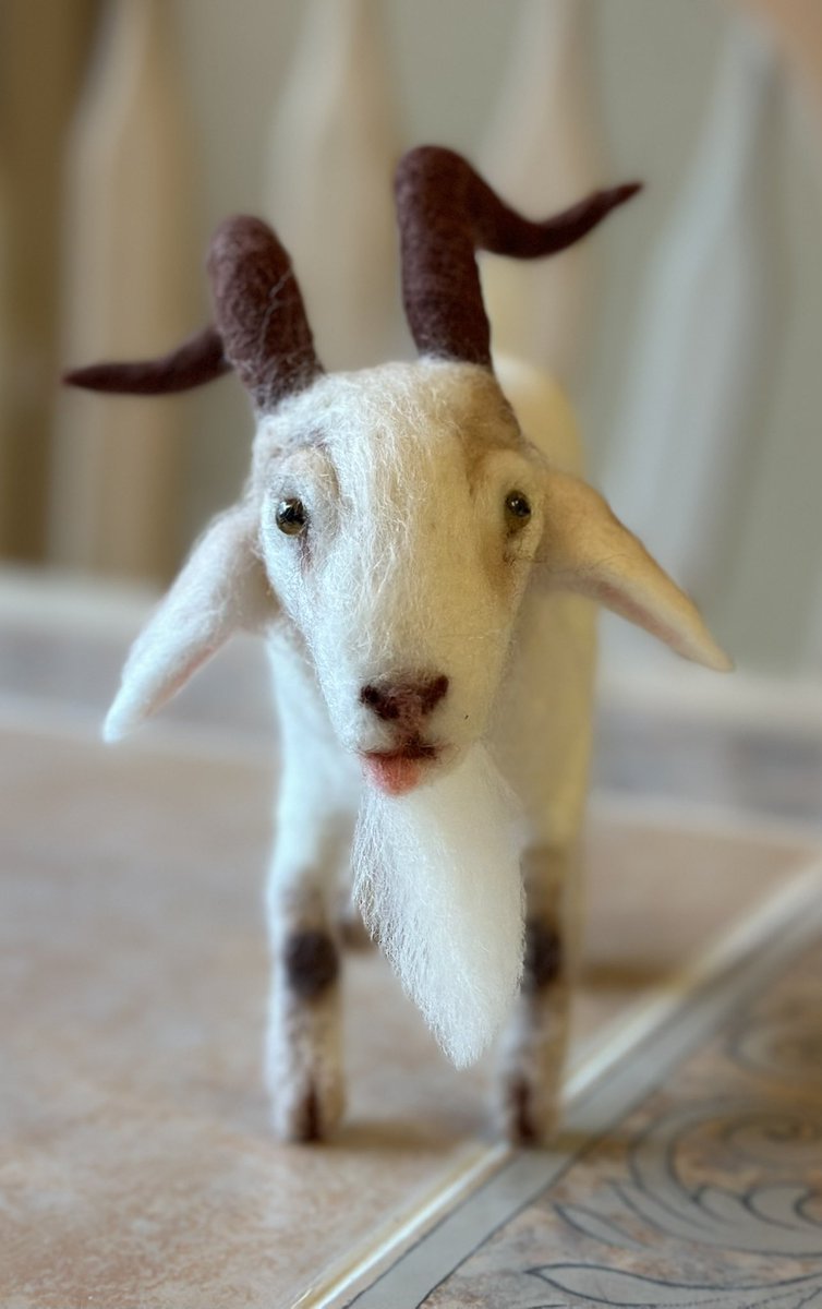 nitadolliverart's tweet image. #sillygoat #needlefelting #nitaart
