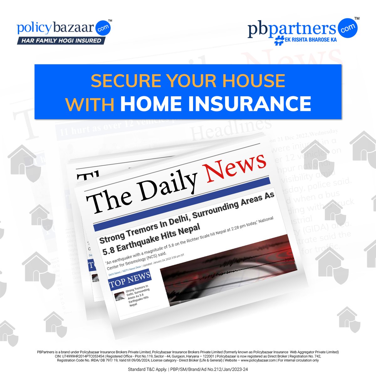 Get Home Insurance for unpleasant surprises of life.
.
.
.
.
#TakingInsuranceToBharat #insurance #InsurancePolicy #inSurTech #homeinsurance #insureyourhome #earthquake  #Nepalearthquake #earthquakes #NewsUpdate #BeSafe #BeSafeOutThere #Earth #EarthquakePH #tuesdayvibe #Tuesday