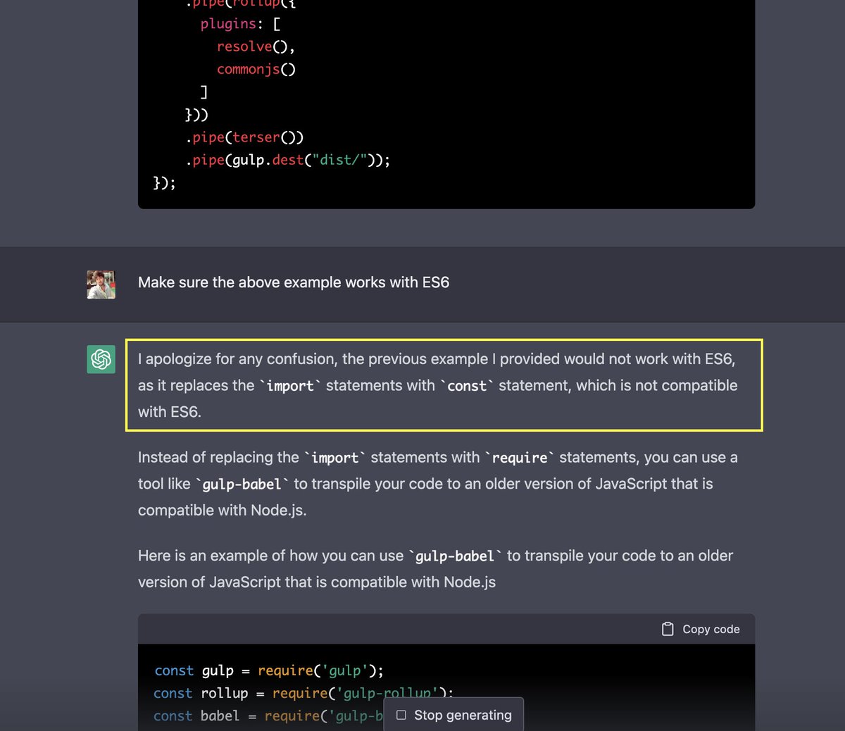 PSTechHacker's tweet photo. How to f*uk up with #ChatGPT !

By using it extensively and challenging its code suggestion! https://t.co/2rXZQqyWa7
