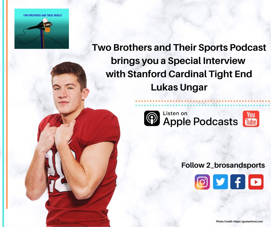 2_BrosandSports's tweet image. Time for #tuesdaythoughts! Check out our Special Interview with Stanford Cardinal Tight End, Lukas Ungar! Listen: ow.ly/pb5350E9RZI
@lungar13 @StanfordFball @StanfordFball 
#CardClass20 #sports #nfl #football #GoStanford #inspire #inspiration #motivation #podcast #interview