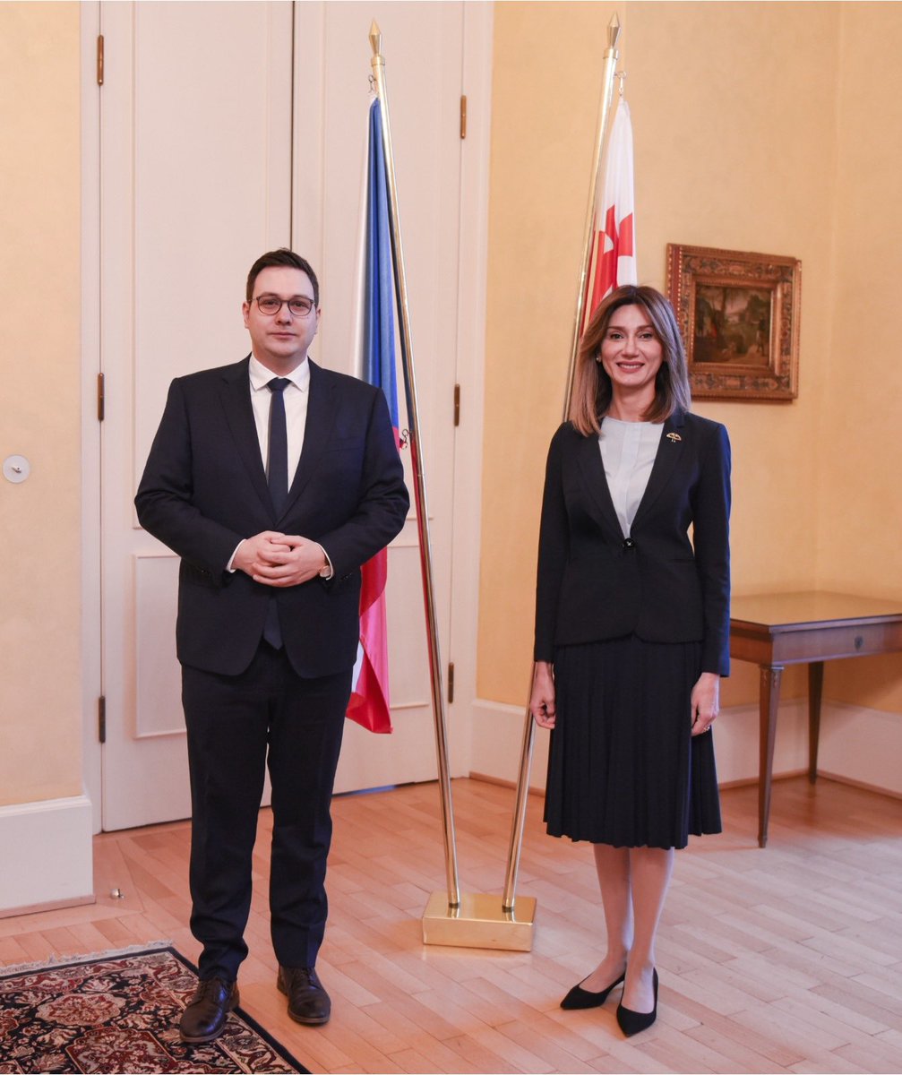 rakviashvilim's tweet photo. Had a farewell meeting with the Minister of Foreign Affairs @JanLipavsky. Grateful for effective cooperation and promotion of 🇬🇪-🇨🇿 relations! https://t.co/e837lDvkbJ