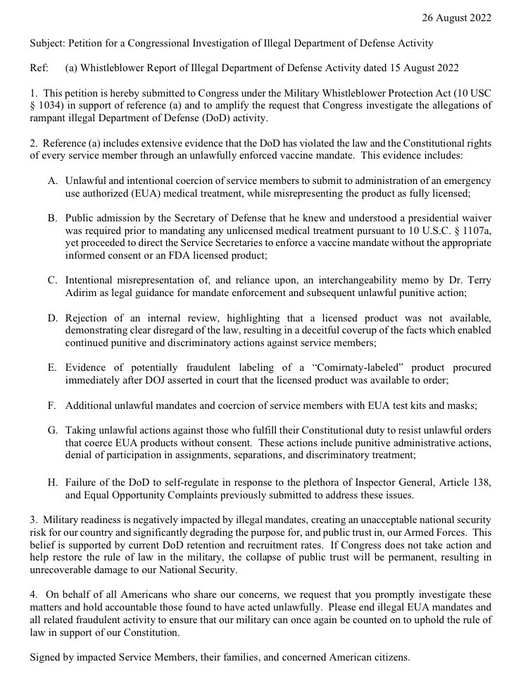 JHippityHoppe's tweet photo. Letโs do something about this FRAUD that the DOD and regulating agencies have all known and conspired about.
Sign and share this Petition to have Congress investigate the illegal activities by the @DeptofDefense and hold the leadership #Accountable. ๐บ๐ธ
๐
https://t.co/jsUG5VIAnB https://t.co/CU86LEXRlI