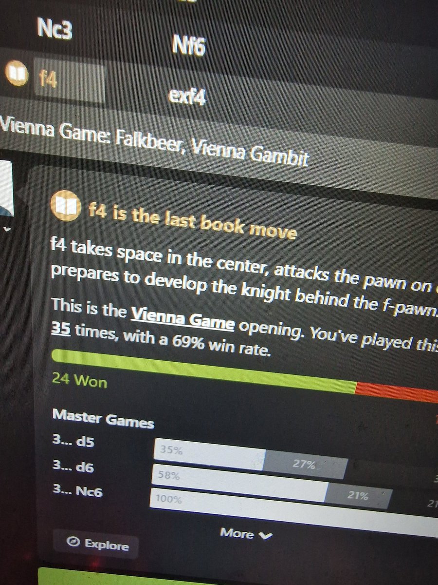 just started playing the vienna gambit, thank you <a href="/GothamChess/">GothamChess</a> very nice 👍