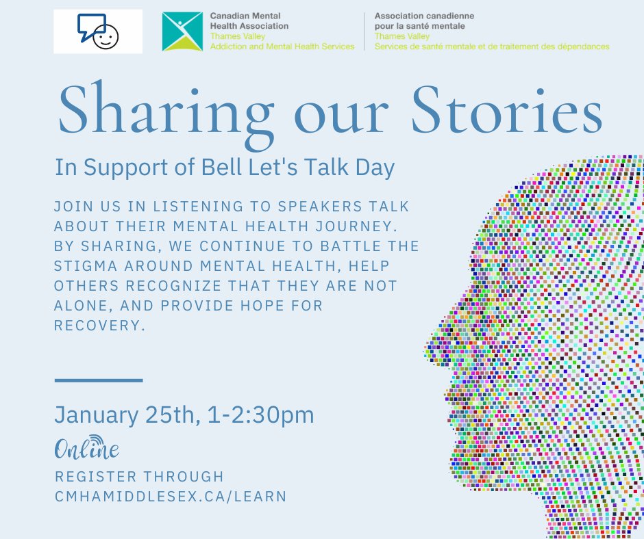 cmha_tv's tweet photo. Join us on January 25th for Sharing our Stories. 
https://t.co/ESdgFMIUqc https://t.co/R7TFKpv0EY