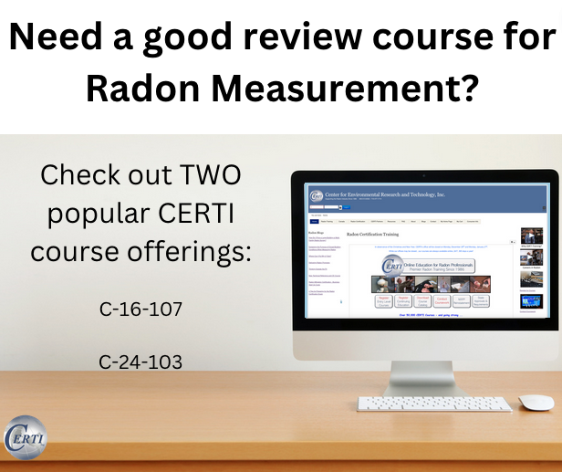 Need a good review course for Radon Measurement? ✅Check out TWO popular CERTI course offerings: C-16-107 &amp; C-24-103!
"certi.us/cms/component/…
#CERTI #radon #radontraining