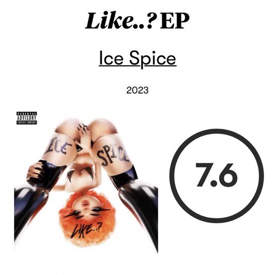 wrld_mag's tweet photo. Le magazine Pitchfork a donné une meilleure note à l’EP d’Ice Spice qu’à tous ces albums 😭 https://t.co/yYeTYxZtpw