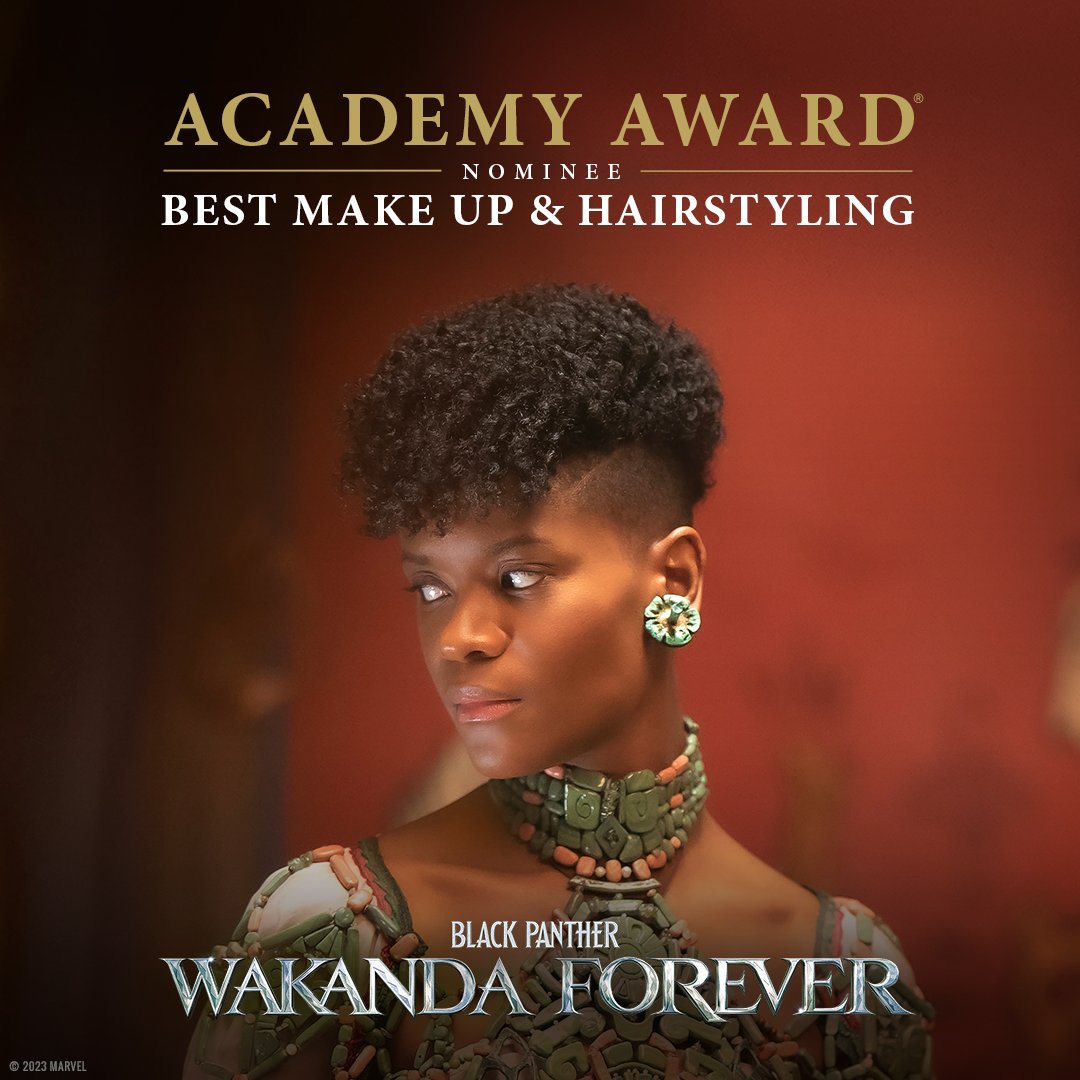 Congratulations to Camille Friend and Joel Harlow on their Academy Award nomination for Best Makeup and Hairstyling for Marvel Studios’ Black Panther: #WakandaForever! #OscarNoms