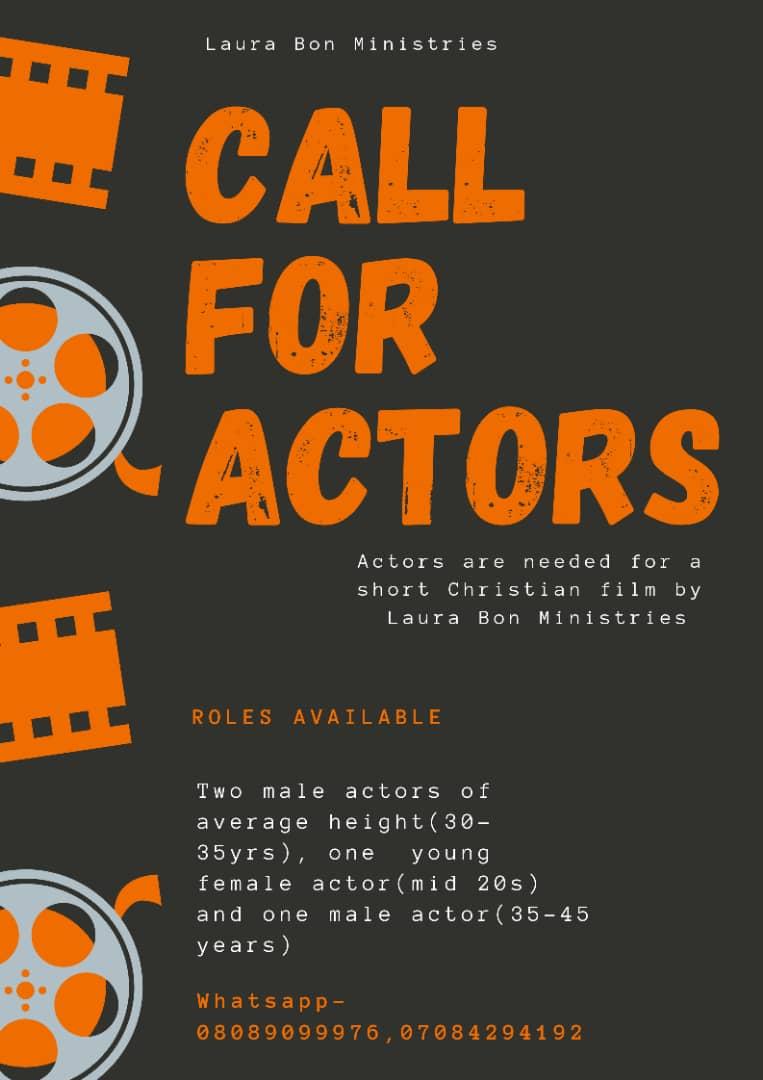 I need 3 male actors and 1 female actor for a short film. Dm if you are interested

Obidient #presidentgoodluck peter obi #PeterObiForPresident2023 #OscarNoms #Sultan