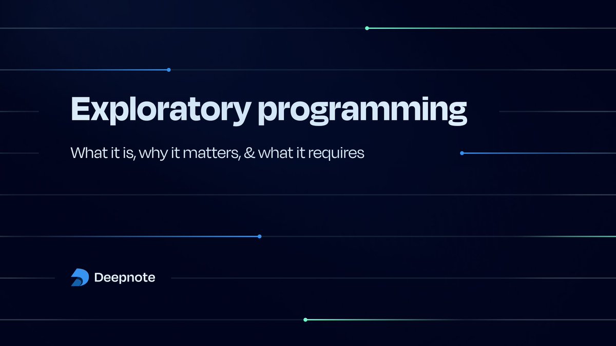 Data analysis isn’t software development — it’s exploratory programming 🧑‍💻 Check out our blog post to learn why data teams should update their tools accordingly: bit.ly/3iUzkDz
