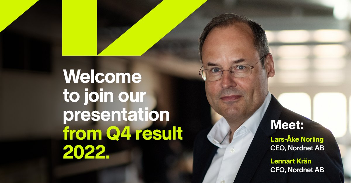 Nordnet Corporate (@nordnet) on Twitter photo In a week, we will publish our Year-end report for 2022. On Tuesday you are welcome to join our presentation at 10.00 CET, where <a href="/CEONordnet/">Lars-Åke Norling</a> Lars-Åke Norling and CFO Lennart Krän will present the results for 2022.
Please register here: nordnet.zoom.us/webinar/regist… In a week, we will publish our Year-end report for 2022. On Tuesday you are welcome to join our presentation at 10.00 CET, where <a href="/CEONordnet/">Lars-Åke Norling</a> Lars-Åke Norling and CFO Lennart Krän will present the results for 2022.
Please register here: nordnet.zoom.us/webinar/regist…