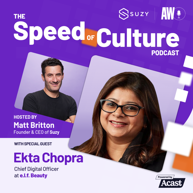 AskSuzyBiz's tweet photo. With empathy, diversity, and inclusion, anything is e.l.f. ing possible. Tune into The Speed of Culture with @elfcosmetics Chief Digital Officer @EktaChopra5 and host @MattyB to learn how the brand continues to discover and leverage uncharted areas. 🎧 Listen today! #CES2023