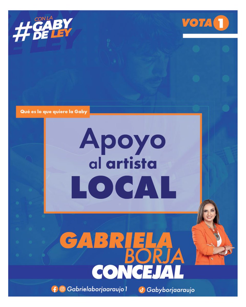 GabrielaBorjaGB's tweet photo. #ConlaGabydeLey haremos un #Quito más ##diverso e #inclusivo a través de expresiones artísticas y culturales #JUNTOS 🧡☝️
#gabyconcejal #votaporlagaby #elecciones2023 #URGENT #votoinformado #quitodistritonorte #vota1 #Lista1 #centrodemocrático https://t.co/eN8DliTSpv