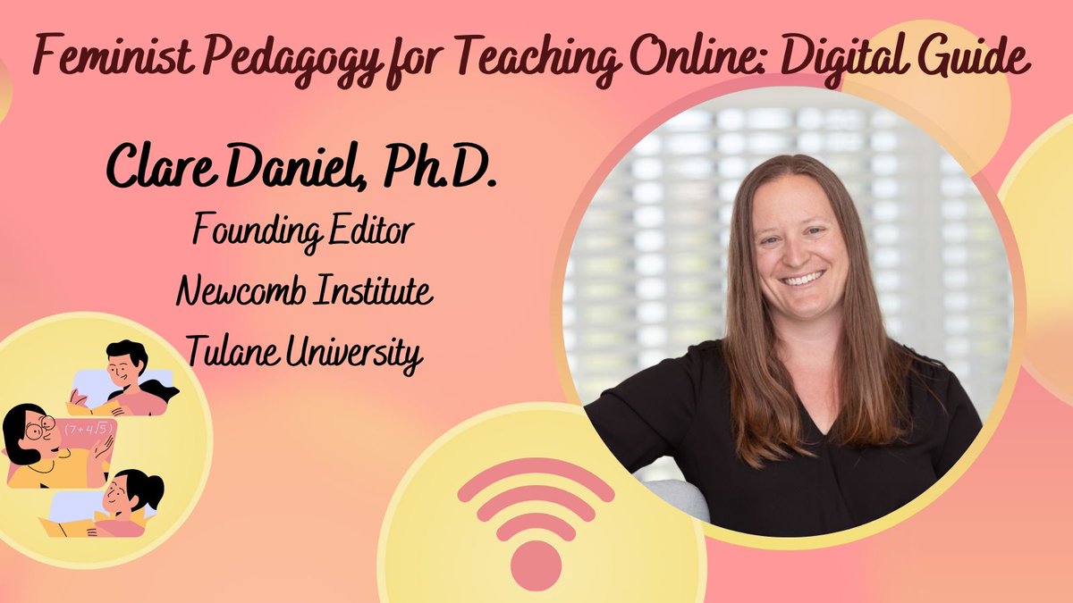 Feminists Teach Online (@femteachonline) on Twitter photo Meet The <a href="/FemTeachOnline/">Feminists Teach Online</a> Curators!
Clare Daniel, Ph.D. (<a href="/ClareMDaniel/">Clare Daniel</a>), one of our founding curators, is an administrative associate professor of Women's Leadership at Newcomb Institute @NCITU, Tulane University <a href="/Tulane/">Tulane University</a>.
To learn more about Clare: bit.ly/3YbmjED Meet The <a href="/FemTeachOnline/">Feminists Teach Online</a> Curators!
Clare Daniel, Ph.D. (<a href="/ClareMDaniel/">Clare Daniel</a>), one of our founding curators, is an administrative associate professor of Women's Leadership at Newcomb Institute @NCITU, Tulane University <a href="/Tulane/">Tulane University</a>.
To learn more about Clare: bit.ly/3YbmjED