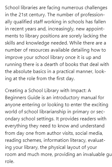 Setting up a school library? Want it to make an impact? Check out this great new title just added to our Digital Library on #Sora.