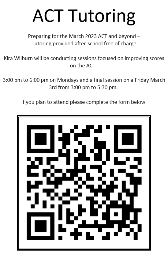 MrsAdamsBCHS's tweet photo. FREE ACT TUTORING @BoydCountyHigh https://t.co/Saq7H8MmV9