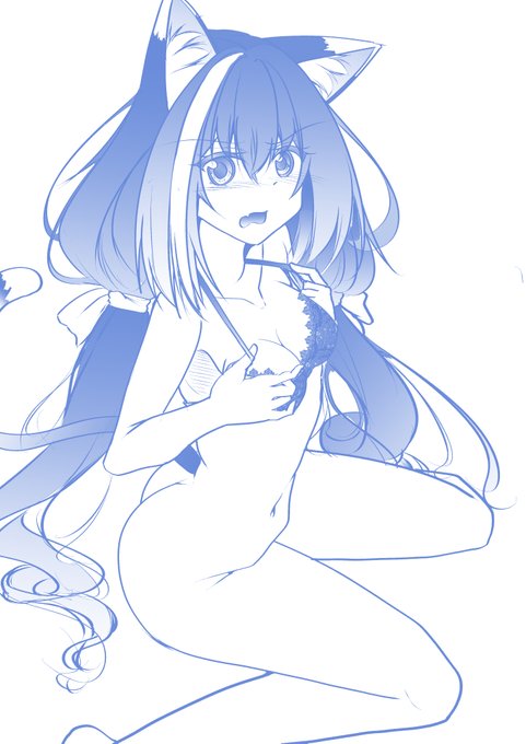 ペコの胸に目を奪われた後で半泣きになりながら私にだって胸ぐらいあるわよ!!と謎のキレ方をするランジェリー姿のキャルちゃんカリカリ 