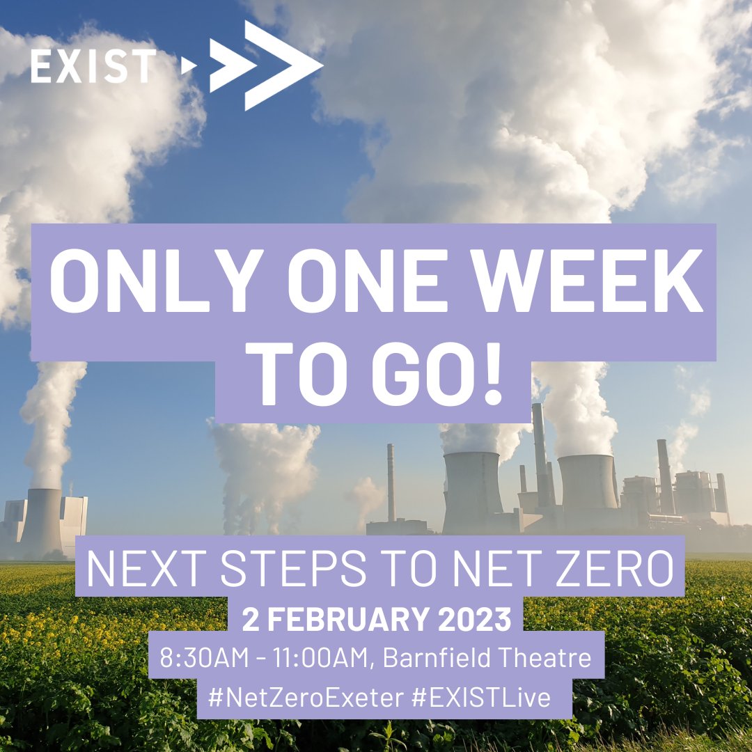 EXIST_Exeter's tweet image. There&apos;s only ONE WEEK to go!

We only have a limited number of tickets left, don&apos;t miss out!

🎫 Book your space here: bit.ly/3CCQiNe 

#EXISTLive #NetZero #NetZeroExeter #STEMMExeter #Tech #STEMM #Exeter #Skills #SouthWest #Business #STEMMSupport #STEMMSME